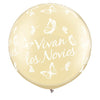 Qualatex 30 inch VIVAN LOS NOVIOS ROSES & BUTTERFLIES Latex Balloons 36888-Q