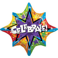 Qualatex 34 inch CELEBRATE COLORFUL STARBUST Foil Balloon 11805-Q-P