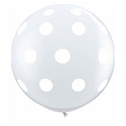 Qualatex 36 inch BIG POLKA DOTS-A-ROUND - DIAMOND CLEAR Latex Balloons 33376-Q