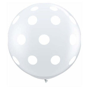 Qualatex 36 inch BIG POLKA DOTS-A-ROUND - DIAMOND CLEAR Latex Balloons 33376-Q