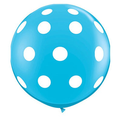 Qualatex 36 inch BIG POLKA DOTS-A-ROUND - ROBIN'S EGG Latex Balloons 26175-Q