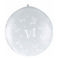 Qualatex 36 inch BUTTERFLIES-A-ROUND NECK-UP Latex Balloons 31505-Q