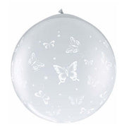 Qualatex 36 inch BUTTERFLIES-A-ROUND NECK-UP Latex Balloons 31505-Q