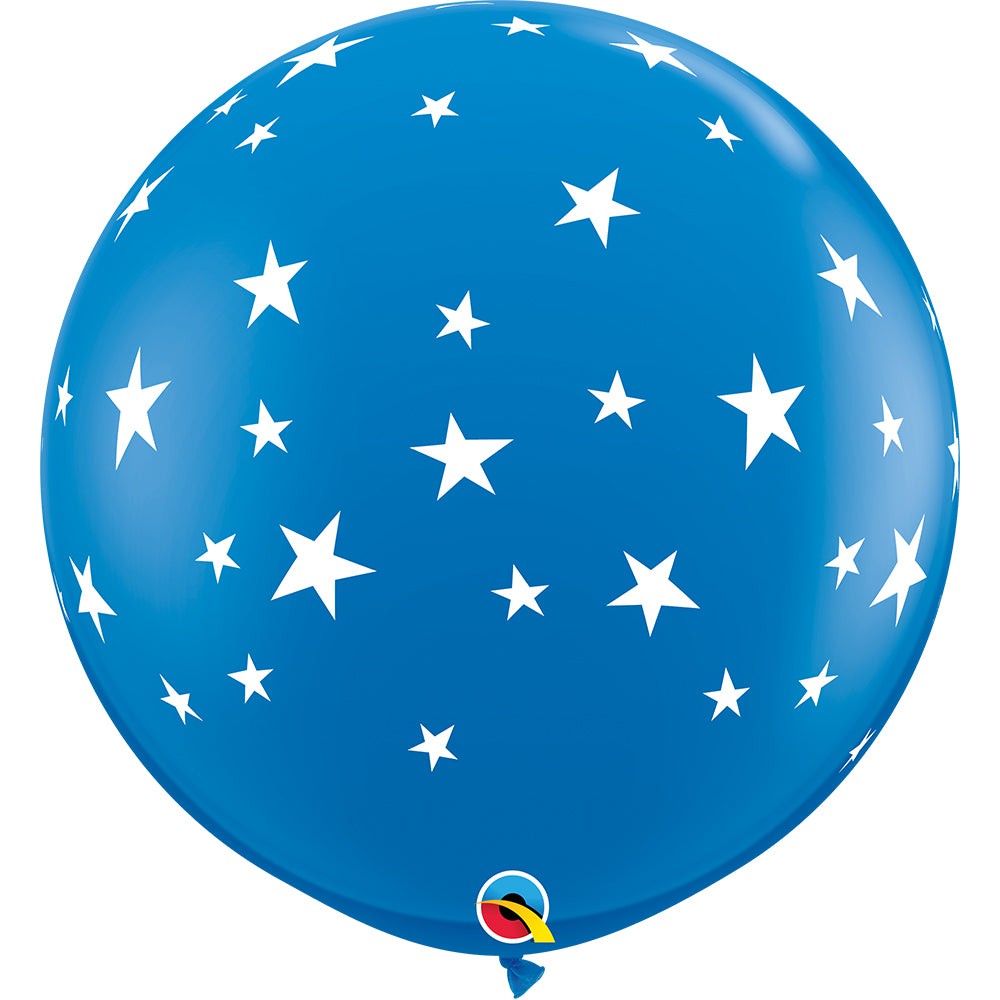 Qualatex 36 inch CONTEMPO STARS-A-ROUND - DARK BLUE Latex Balloons 88282-Q