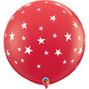 Qualatex 36 inch CONTEMPO STARS-A-ROUND - RED Latex Balloons 88281-Q