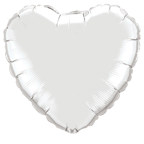 Qualatex 36 inch HEART - SILVER Foil Balloon 12659-Q