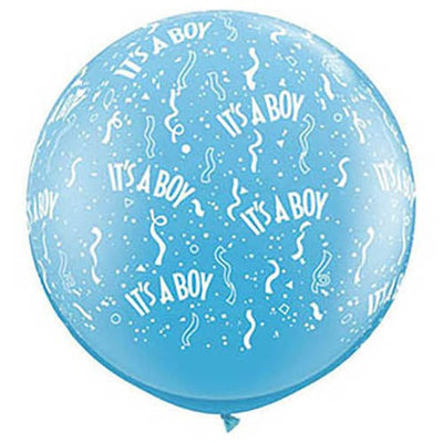Qualatex 36 inch IT'S A BOY-A-ROUND Latex Balloons 29167-Q
