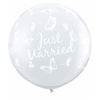 Qualatex 36 inch JUST MARRIED BUTTERFLIES-A-ROUND Latex Balloons 31563-Q