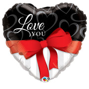 Qualatex 36 inch LOVE YOU RED RIBBON Foil Balloon 21656-Q-P