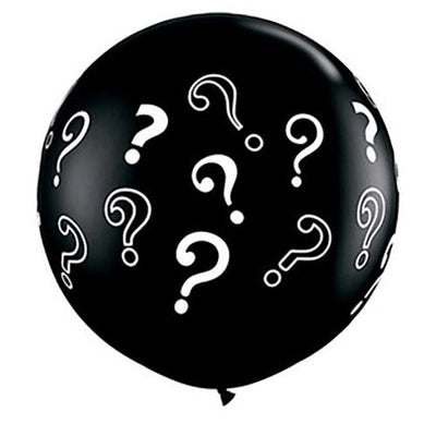 Qualatex 36 inch QUESTION MARKS - ONYX BLACK Latex Balloons 43400-Q