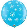 Qualatex 36 inch SNOWFLAKES & SPARKLES-A-ROUND Latex Balloons 18793-Q