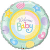 Qualatex 36 inch WELCOME BABY SOFT PATTERN Foil Balloon 98170-Q-P