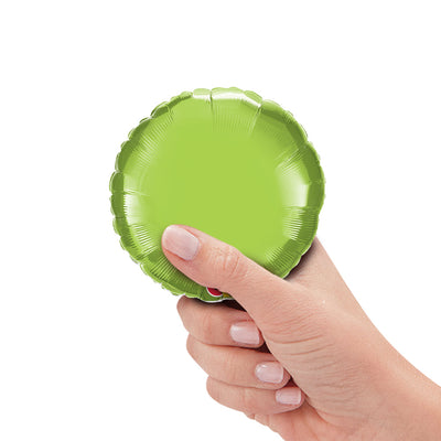 Qualatex 4 inch MINI CIRCLE - LIME GREEN (AIR-FILL ONLY) Foil Balloon 64056-Q-U