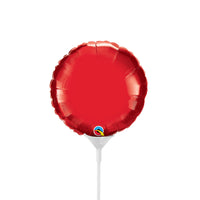 Qualatex 4 inch MINI CIRCLE - RUBY RED (AIR-FILL ONLY) Foil Balloon 22833-Q-U