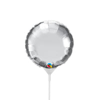 Qualatex 4 inch MINI CIRCLE - SILVER (AIR-FILL ONLY) Foil Balloon 22834-Q-U