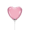 Qualatex 4 inch MINI HEART - PEARL PINK (AIR-FILL ONLY) Foil Balloon 27164-Q-U