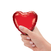 Qualatex 4 inch MINI HEART - RUBY RED (AIR-FILL ONLY) Foil Balloon 23402-Q-U