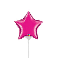 Qualatex 4 inch MINI STAR - MAGENTA (AIR-FILL ONLY) Foil Balloon 99341-Q-U