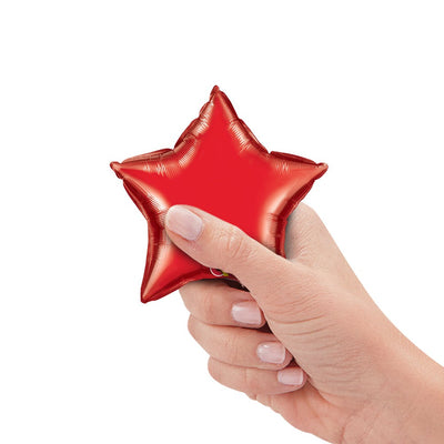 Qualatex 4 inch MINI STAR - RUBY RED (AIR-FILL ONLY) Foil Balloon 22883-Q-U