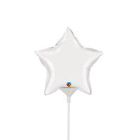 Qualatex 4 inch MINI STAR - WHITE (AIR-FILL ONLY) Foil Balloon 22855-Q-U