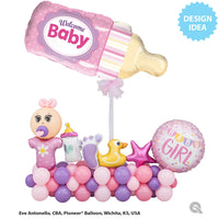 Qualatex 41 inch BABY GIRL GARLAND (AIR-FILL ONLY) Foil Balloon 17765-Q-P