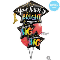 Qualatex 41 inch YOUR FUTURE IS BRIGHT GRAD CAP Foil Balloon 21568-Q-P