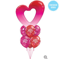 Qualatex 42 inch PINK OMBRE HEART Foil Balloon 16650-Q-P