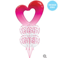 Qualatex 42 inch PINK OMBRE HEART Foil Balloon 16650-Q-P