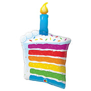Qualatex 42 inch RAINBOW CAKE & CANDLE Foil Balloon 49379-Q-P