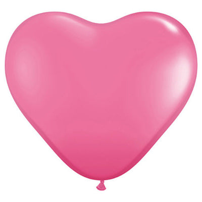 Qualatex 6 inch HEARTS - ROSE Latex Balloons