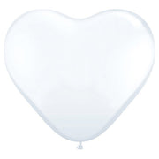 Qualatex 6 inch HEARTS - WHITE Latex Balloons
