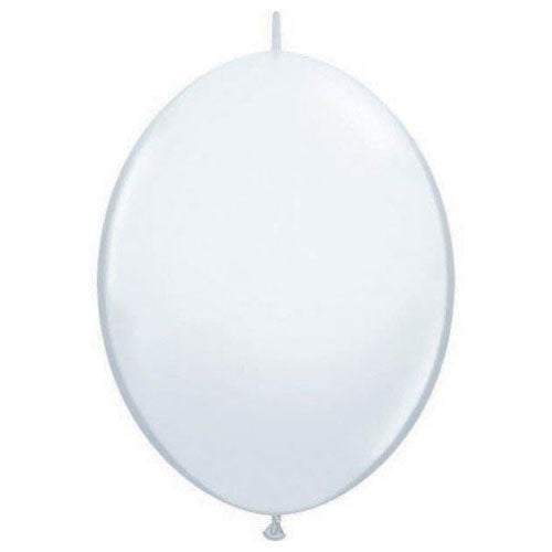 Qualatex 6 inch QUICKLINK - WHITE Latex Balloons 90172-Q