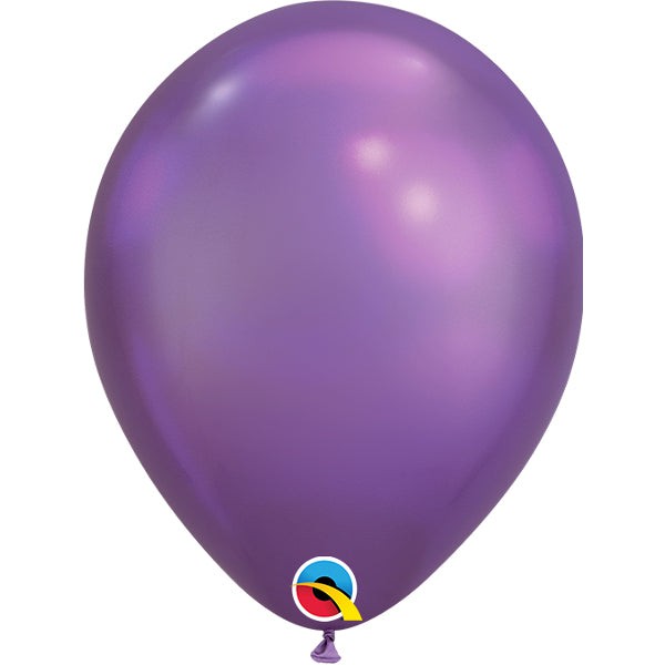 Qualatex 7 inch CHROME - PURPLE Latex Balloons 85155-Q