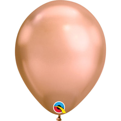 Qualatex 7 inch CHROME - ROSE GOLD Latex Balloons 12936-Q