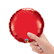 Qualatex 9 inch CIRCLE - RUBY RED (AIR-FILL ONLY) Foil Balloon 23358-Q-U
