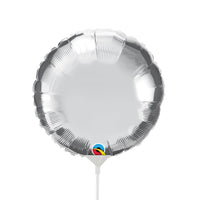 Qualatex 9 inch CIRCLE - SILVER (AIR-FILL ONLY) Foil Balloon 22451-Q-U