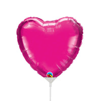 Qualatex 9 inch HEART - MAGENTA (AIR-FILL ONLY) Foil Balloon 99342-Q-U