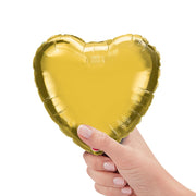 Qualatex 9 inch HEART - METALLIC GOLD (AIR-FILL ONLY) Foil Balloon 36334-Q-U