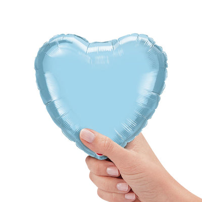Qualatex 9 inch HEART - PEARL LIGHT BLUE (AIR-FILL ONLY) Foil Balloon 54584-Q-U