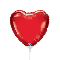 Qualatex 9 inch HEART - RUBY RED (AIR-FILL ONLY) Foil Balloon 23355-Q-U