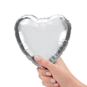 Qualatex 9 inch HEART - SILVER (AIR-FILL ONLY) Foil Balloon 22464-Q-U