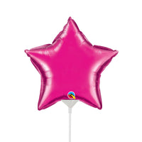 Qualatex 9 inch STAR - MAGENTA (AIR-FILL ONLY) Foil Balloon 99344-Q-U