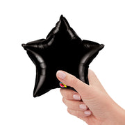 Qualatex 9 inch STAR - ONYX BLACK (AIR-FILL ONLY) Foil Balloon 24186-Q-U