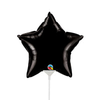 Qualatex 9 inch STAR - ONYX BLACK (AIR-FILL ONLY) Foil Balloon 24186-Q-U