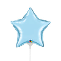 Qualatex 9 inch STAR - PEARL LIGHT BLUE (AIR-FILL ONLY) Foil Balloon 54796-Q-U