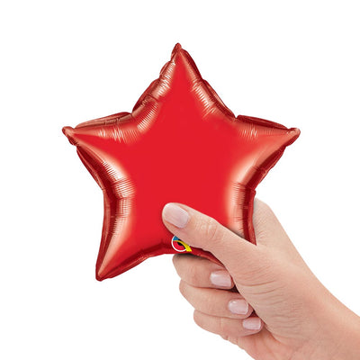 Qualatex 9 inch STAR - RUBY RED (AIR-FILL ONLY) Foil Balloon 24134-Q-U