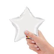 Qualatex 9 inch STAR - WHITE (AIR-FILL ONLY) Foil Balloon 24133-Q-U