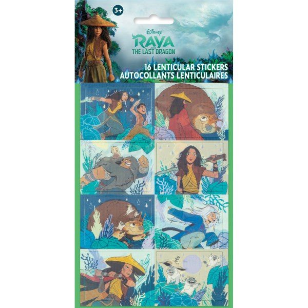 RAYA & THE LAST DRAGON LENTICULAR 3D STICKERS (16 PK) - LA Balloons