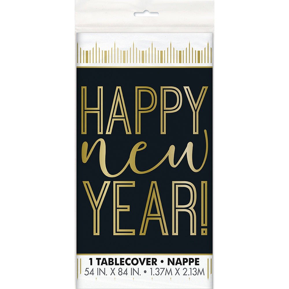 ROARING NEW YEARS PLASIC TABLECOVER 54 inch X 84 inch