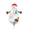 SATIN WOODLAND SNOWMAN MINI SHAPE (AIR - FILL ONLY) - LA Balloons